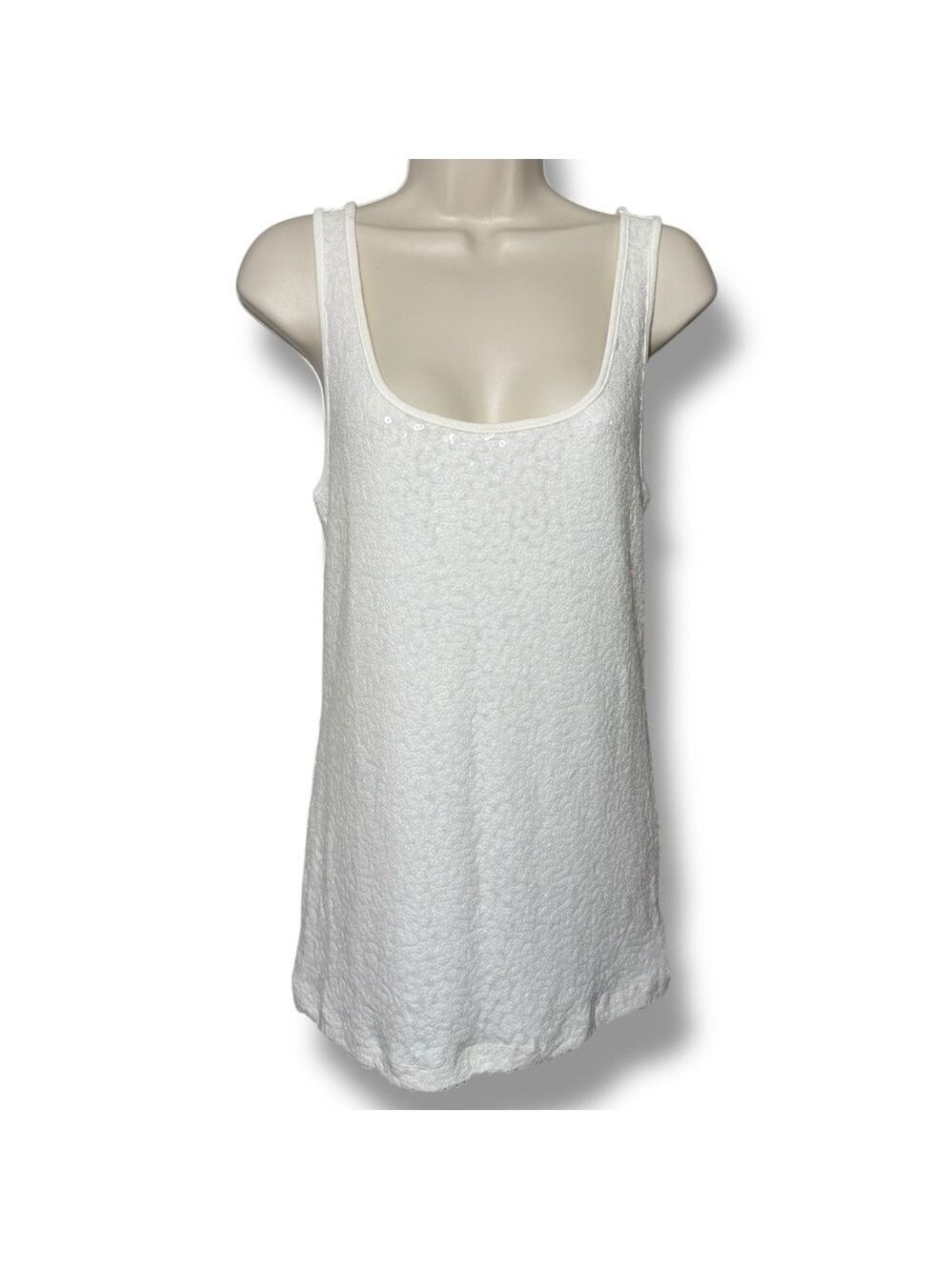 Old Navy Women’s Sequined Tank Top White Size Large